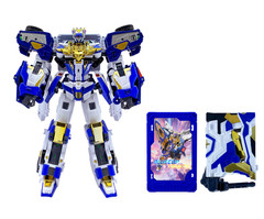 Metal Cardbot S BLUE COP TRINITY Police Car Armor Bus Transforming Robot 2024