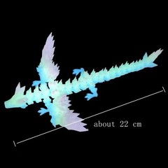 3D Printed Dragon Crystal Fully Articulated Dragon Fidget Toys Home Office Decor