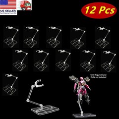 12Pc HG144 Adjustable Action Figure Display Holder Base Doll Model Support Stand
