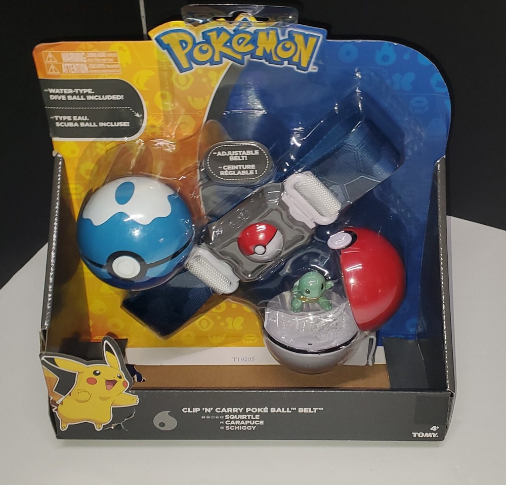 Tomy Pokemon Clip N Carry Poke Ball & Adjustable Belt with Squirtle Figure