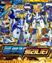 Metal Cardbot S BLUE COP TRINITY Police Car Armor Bus Transforming Robot 2024