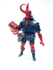 SU-HB-JK-BK: Custom Black faux Leather Jacket for 1000Toys Hellboy (No figure)