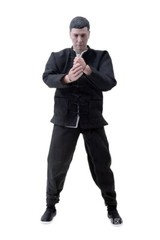 1/6 Long Sleeve Black Chinese-style Costume Kung Fu Suit For 12in PH TBL Hot Toy