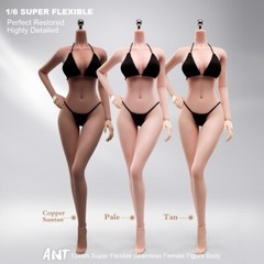 ANT T302 1/6 Seamless Copper Suntan Female Body Large Bust Makeup For 12″ Figure