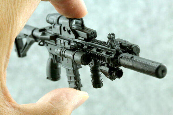 1:6 Scale Model Assembly Assault rifle Gun 4D Black HK416 For 12″ Figure ~