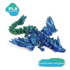 3D Printed Dragon Crystal Fully Articulated Dragon Fidget Toys Home Office Decor