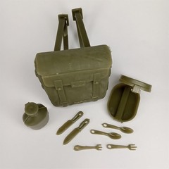 Vintage 1960s Louis Marx Stony Smith Combat Field Pack Mess Kit