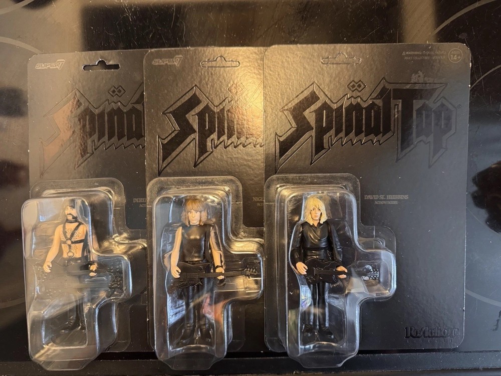 Spinal Tap full set of 3 Super7 ReAction Figures None more black