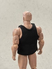 SU-TKP-BLK: 1/12 fabric black tank top for 6″ muscular body or 7″ WWE body