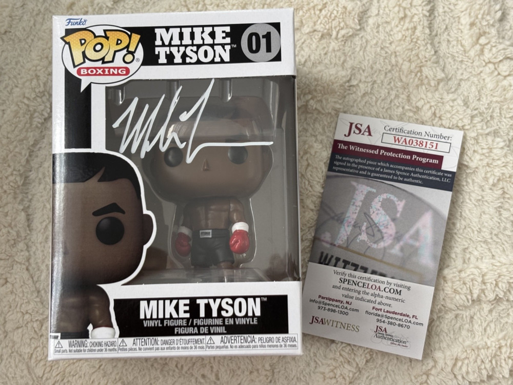 Signed Mike Tyson Funko Pop Boxing JSA Witnessed COA w/ protective case