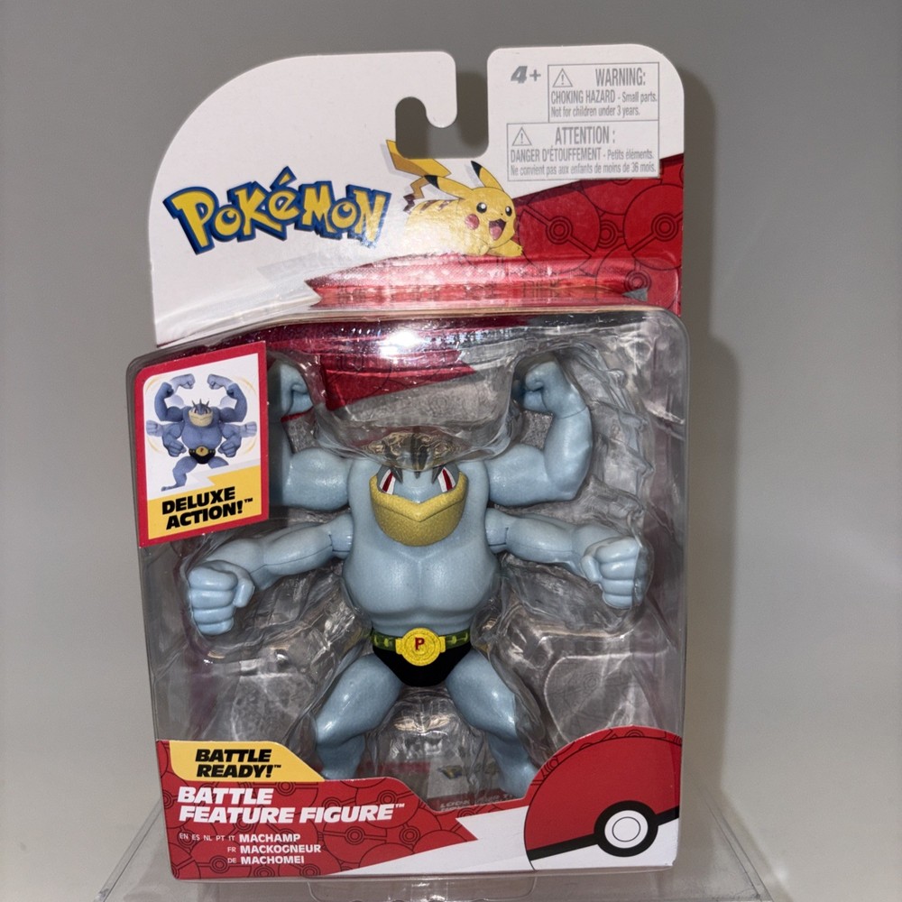 Pokemon Machamp 4.5” Action Figure Battle Feature Jazwares New 2024 MINTY