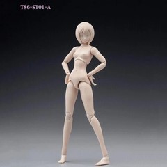 US 86TOYS 1:12 Female Joint Figure Head Body 6in Pale Skin Small Bust T86-ST01-A