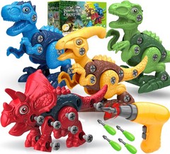 Dinosaur Toys for 3, 4, 5, 6, 7 Year Old Boys, Take Apart Toys with Drill for…