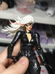 1/12 Catwoman Scale Black Cat Fluorescent Eye Head Carving For 6″ Action Figure