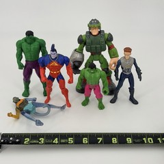 Marvel DC Super Hero Action Figures Lot Super Man Hulk Avatar Sharkboy 6 Pcs Y2K