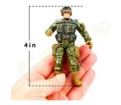 Army Men Action Figures Set OF 12 +12 WEAPON SET PLASTIC ABS GREEN BARRETS 1:18