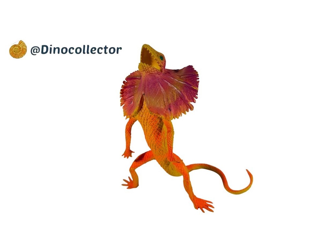 Large Dinosaur Toy Unbranded Orange Frilled Lizard Possible Imperial Rare Retire