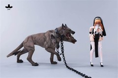 JXK 1/6 Fierce Hell Three-headed Dog Figure Animal Model Adult Xmas Gift Toys