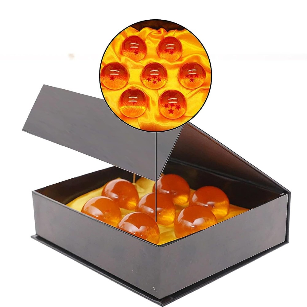New Dragon Ball Z Stars Crystal Glass Ball 7pcs with Gift Box LARGE 76MM