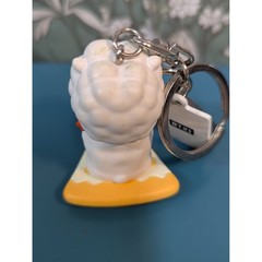 BT21 RJ Alpaca Cheese Slice Keychain Line Friends K-Pop Bag Charm White Yellow